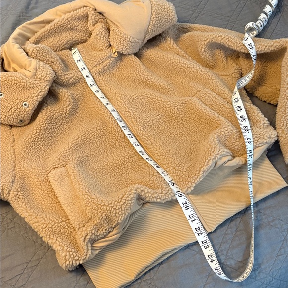 Quince Hooded Sherpa Jacket in Camel - Picture 11 of 12